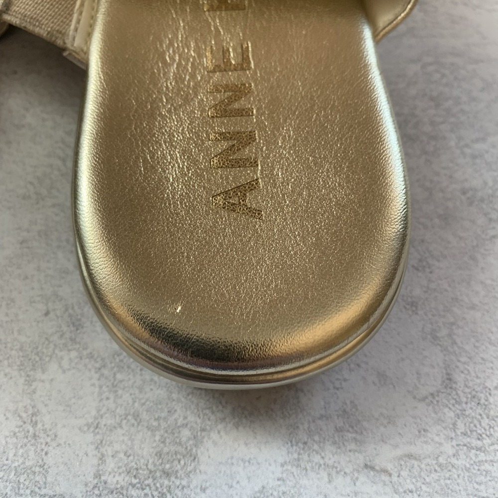 Anne Klein Women Sandals 8M Wedge Gold Metallic Slip On Comfort Shoes - Picture 12 of 16